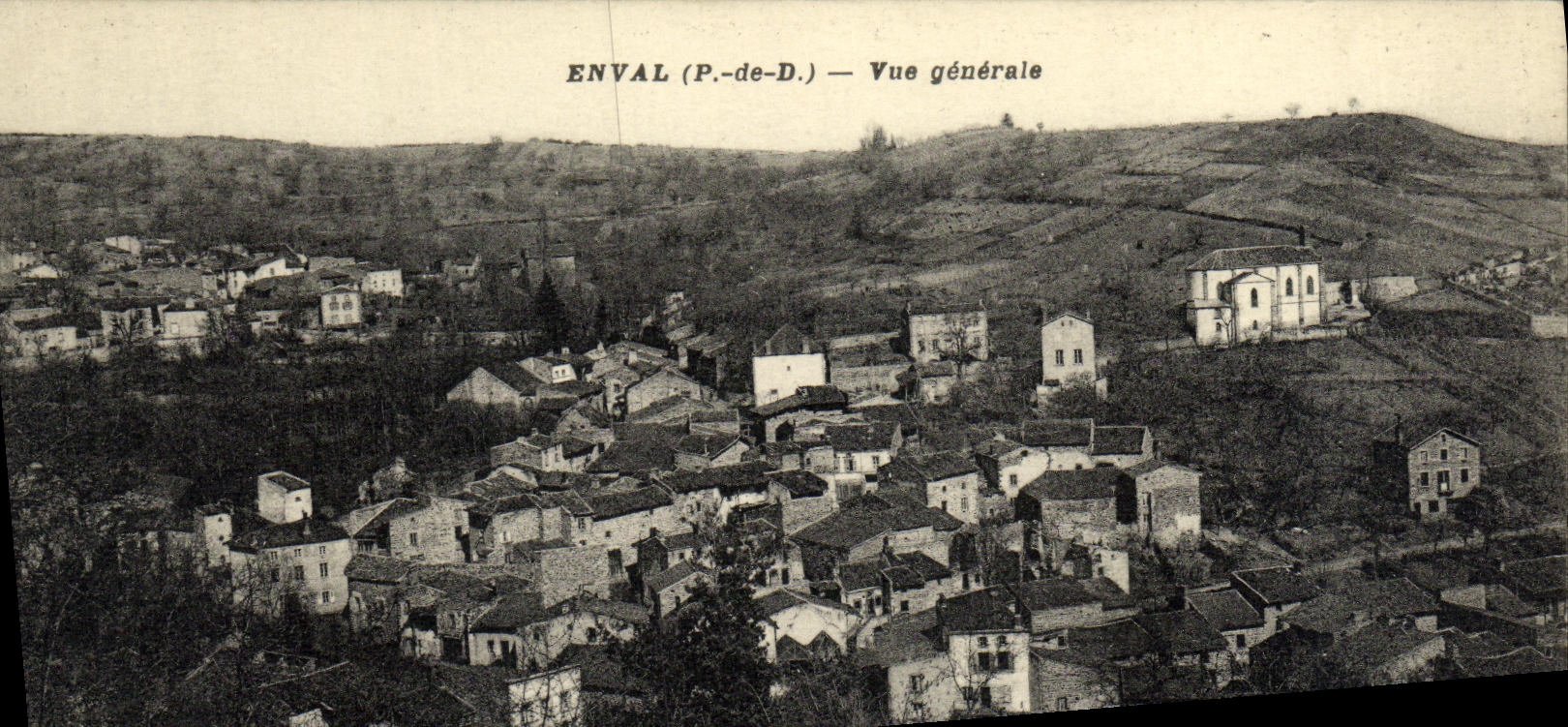 VINTAGE POSTCARD L Auvergne Enval View
