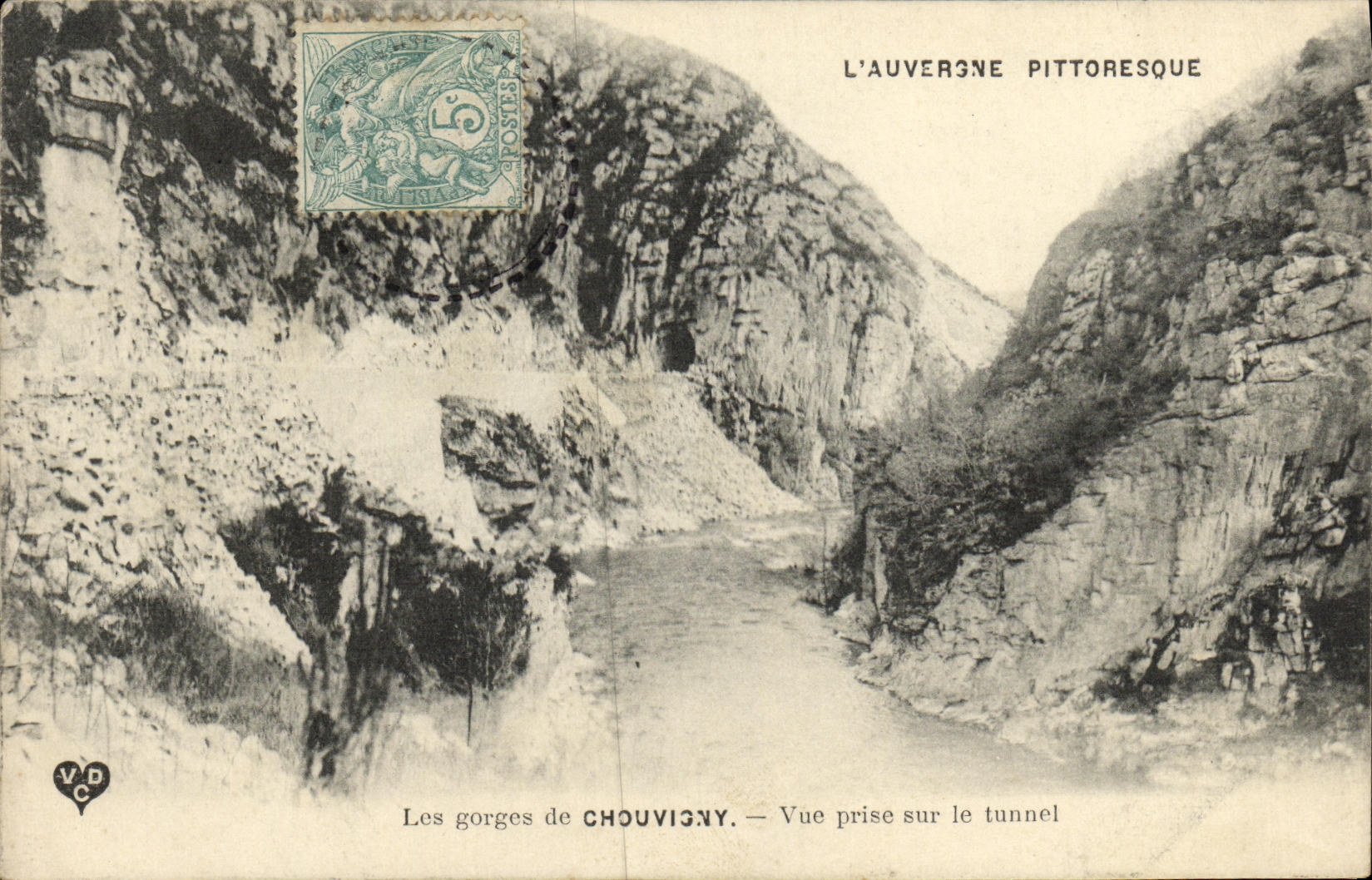 VINTAGE POSTCARD L Auvergne throats of Chouvigny Seen from on the Tunnel