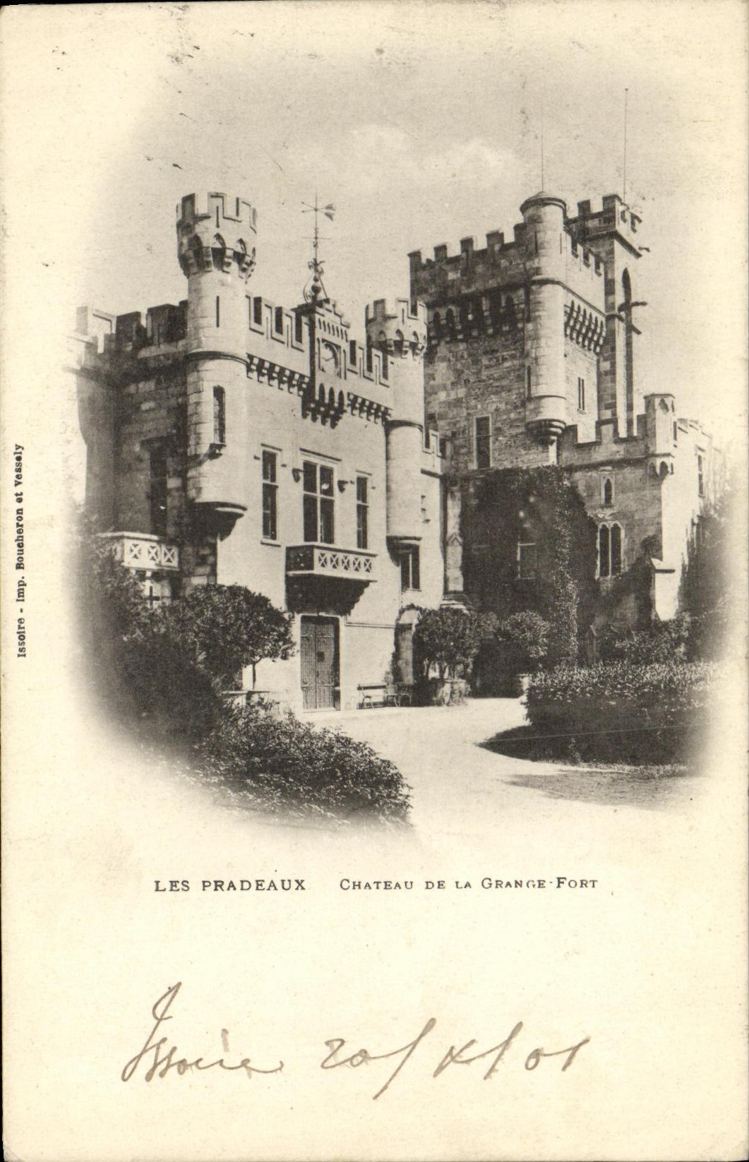 VINTAGE POSTCARD L Auvergne Pradeaux Strong Castle Of the Barn