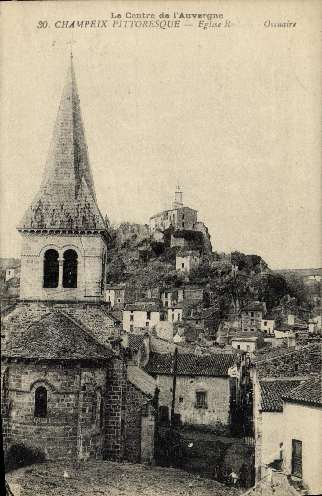 VINTAGE POSTCARD Champeix Church