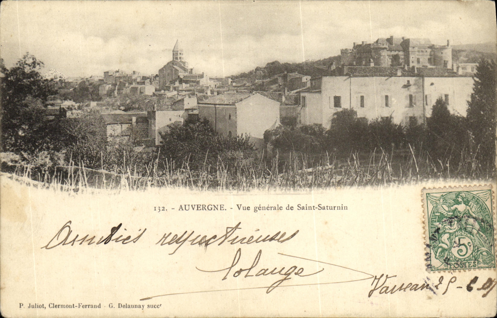 VINTAGE POSTCARD L Auvergne View of Saturnin Saint
