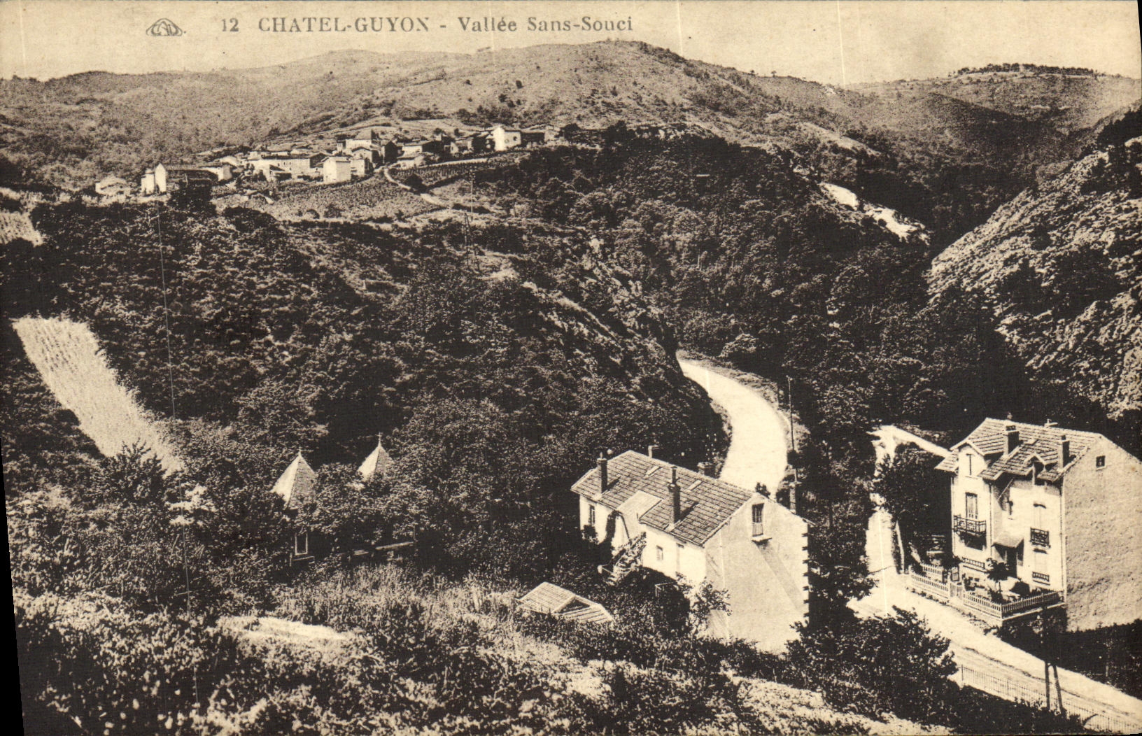 Valle de Chatelguyon de la POSTAL de la VENDIMIA sin la preocupacion