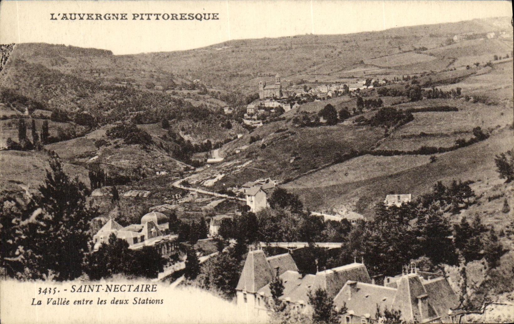 VINTAGE POSTCARD Saint Nectary the valley enters the two stations