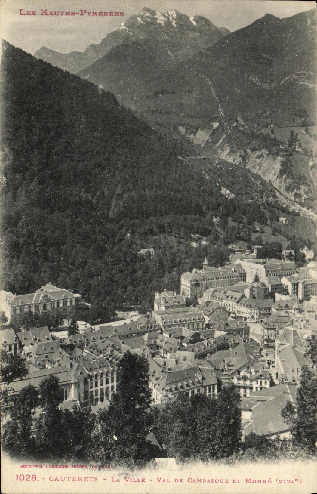 VINTAGE POSTCARD Cauterets the City Valley De Cambasque And Monne