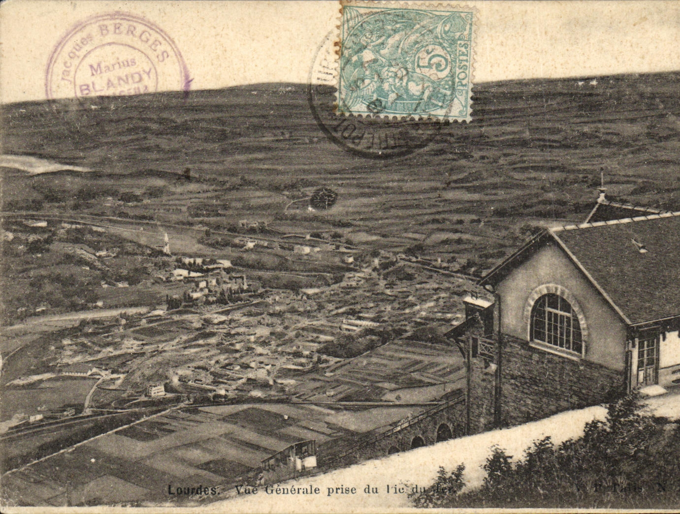 CPA Lourdes Vue Generale Prise du Pic du Jer