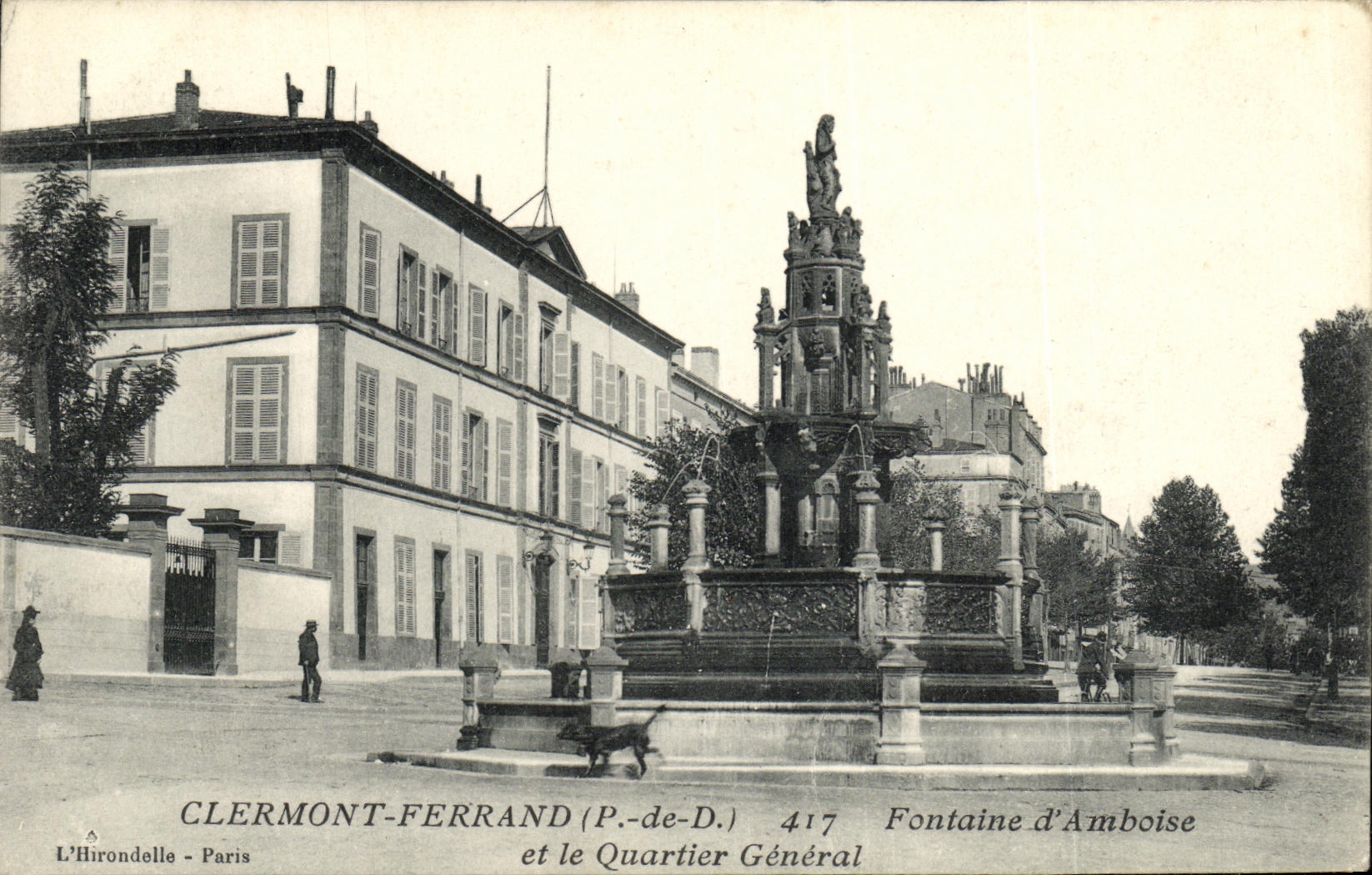 Fuente D Amboise de Clermont Ferrand de la POSTAL de la VENDIMIA y jefaturas