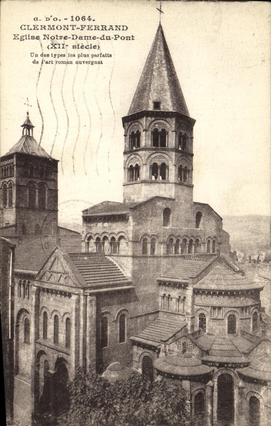 Iglesia de Clermont Ferrand Notre Dame de la POSTAL de la VENDIMIA