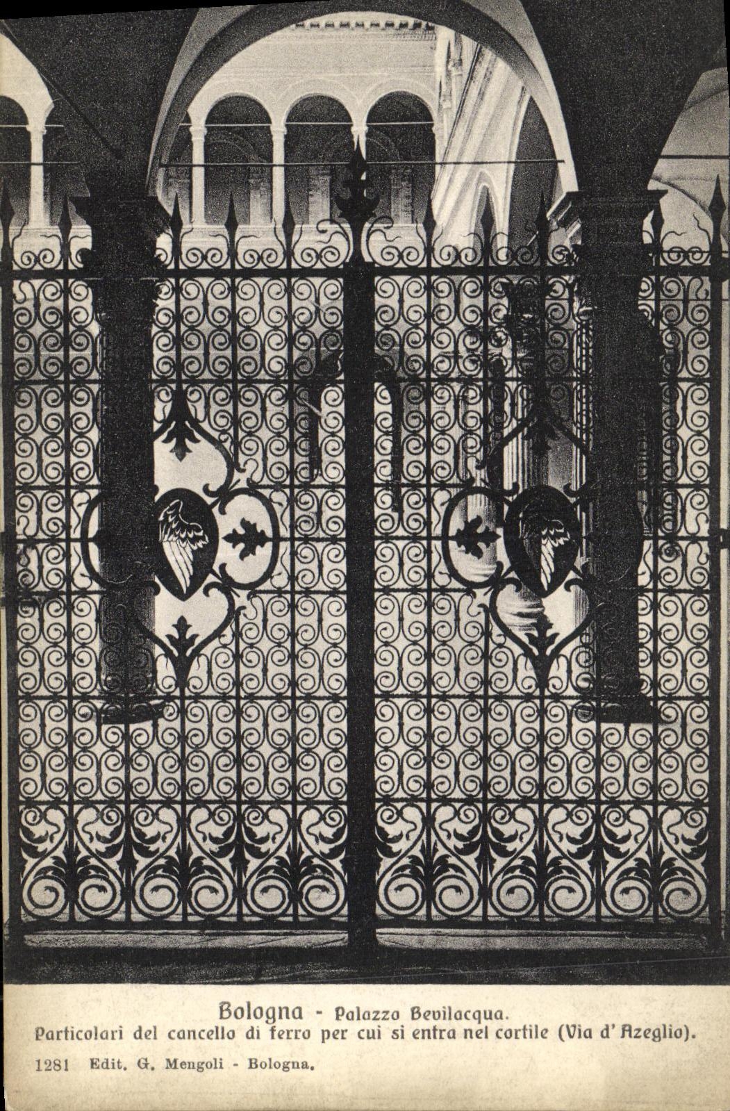 Bolonia Palazzo Bevilacqua de la POSTAL de la VENDIMIA