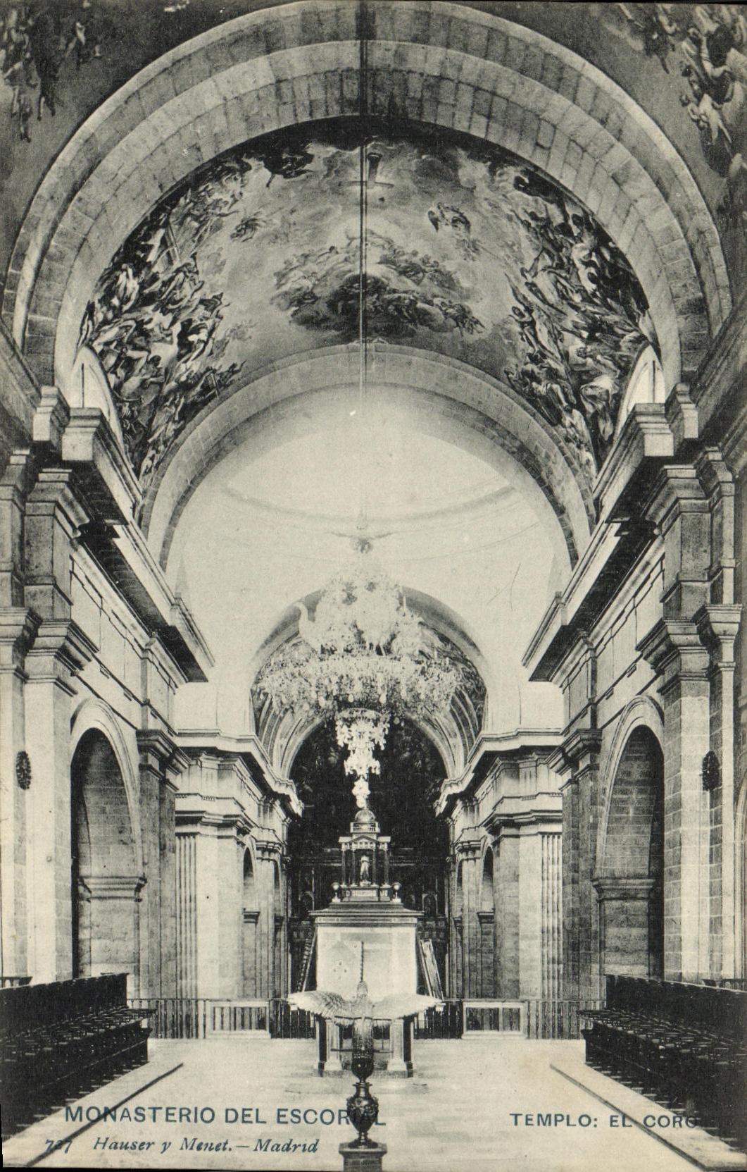 EL Coro de Monasterio de El Escorial Templo de la POSTAL de la VENDIMIA