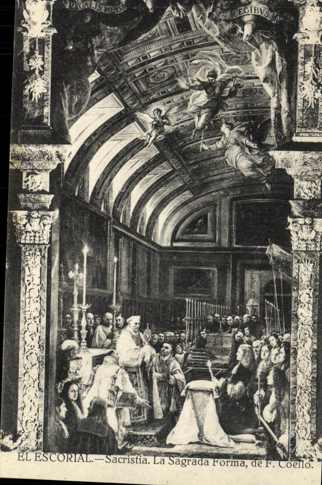 EL Escorial Sacristia F formada Sagrada Coello de la POSTAL de la VENDIMIA