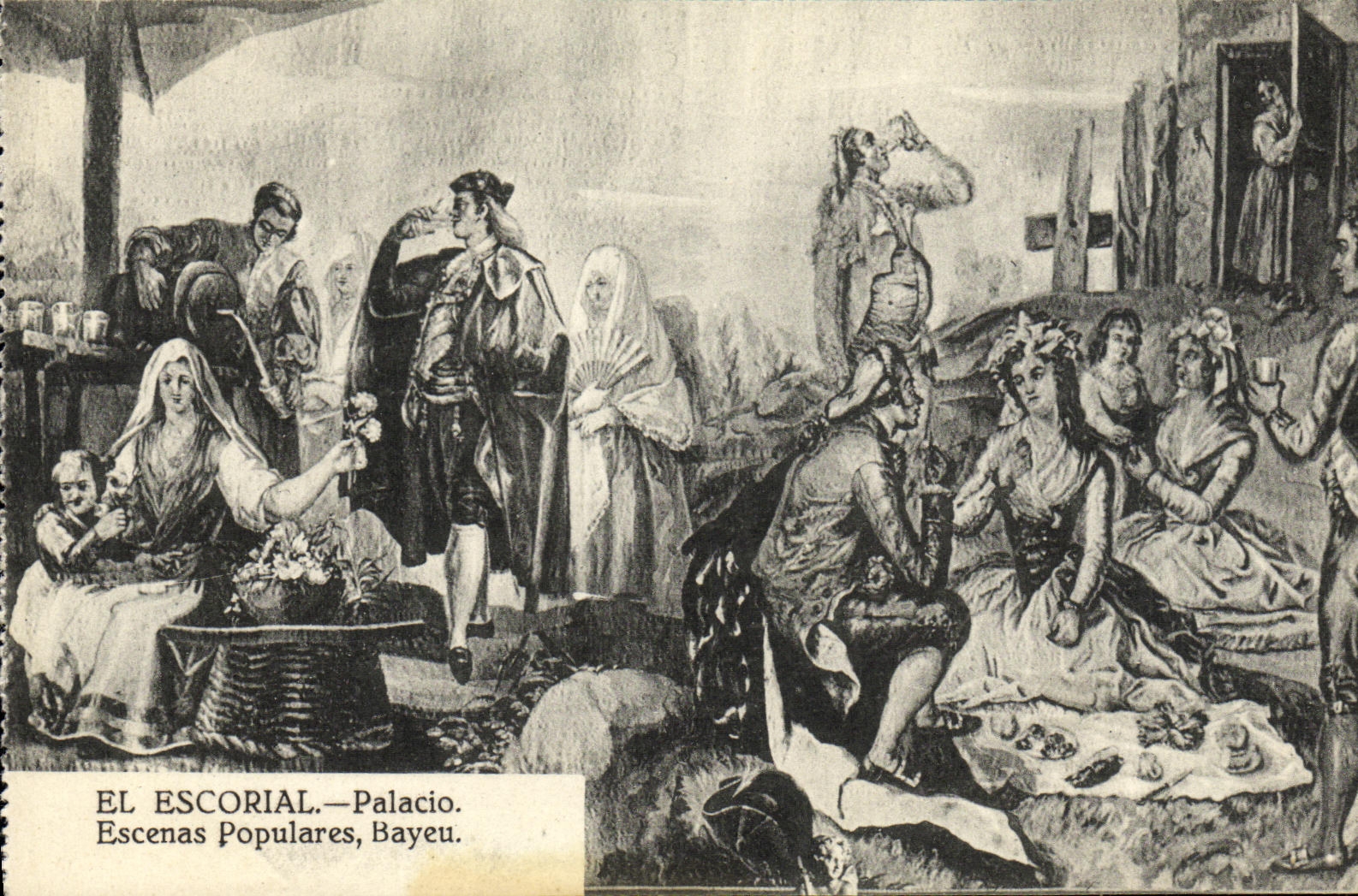 EL Escorial Palacio Escenas Populares Bayeu de la POSTAL de la VENDIMIA