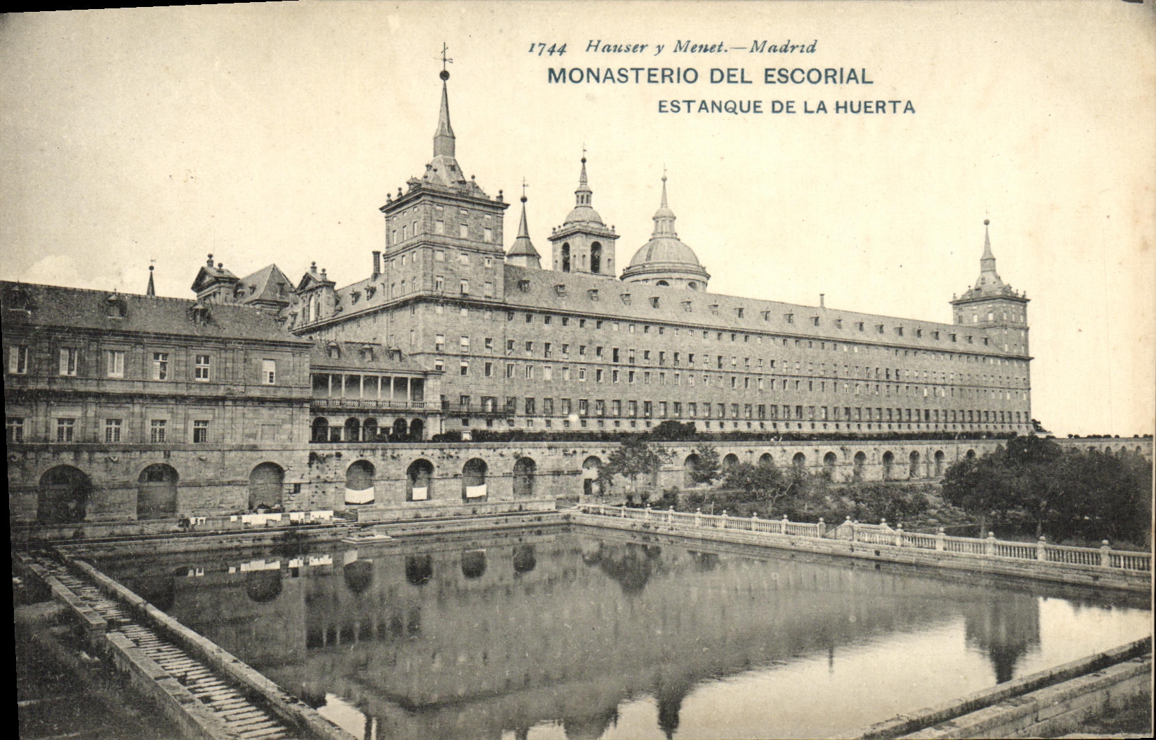 Del Escorial Estranque de Monasterio de la POSTAL de la VENDIMIA de Huerta