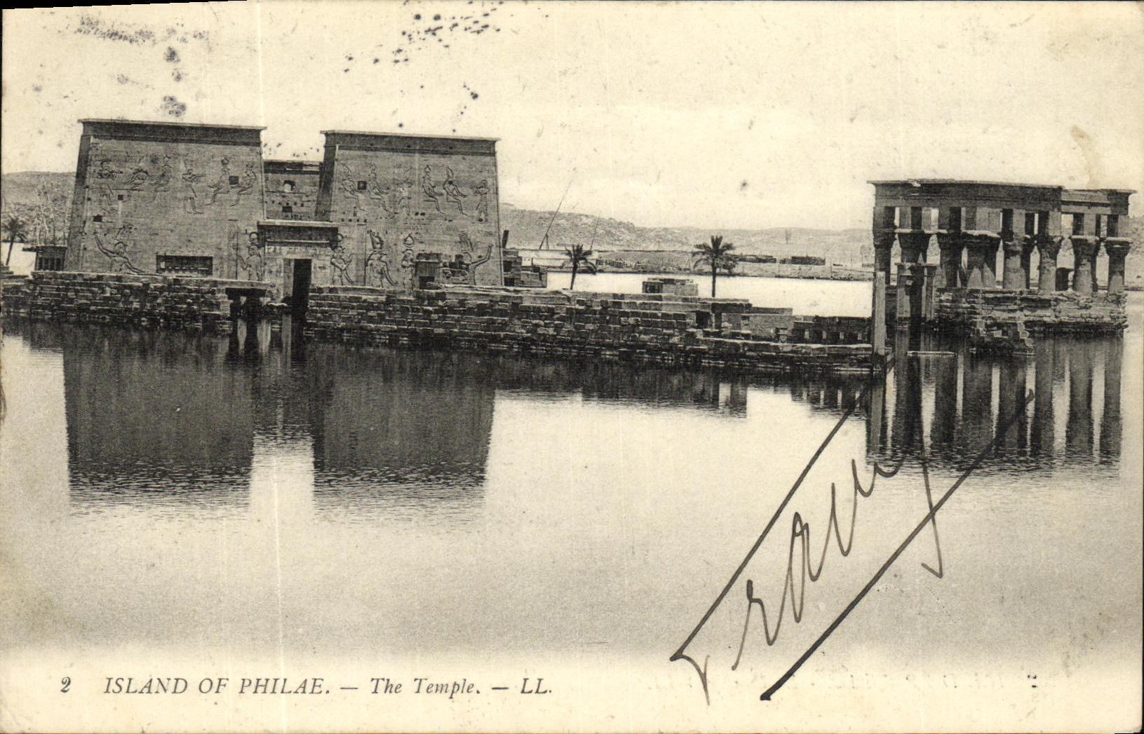 VINTAGE POSTCARD Island off Philae The Egypt Temple