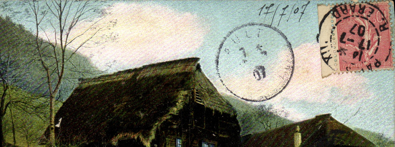 VINTAGE POSTCARD House in the mountain