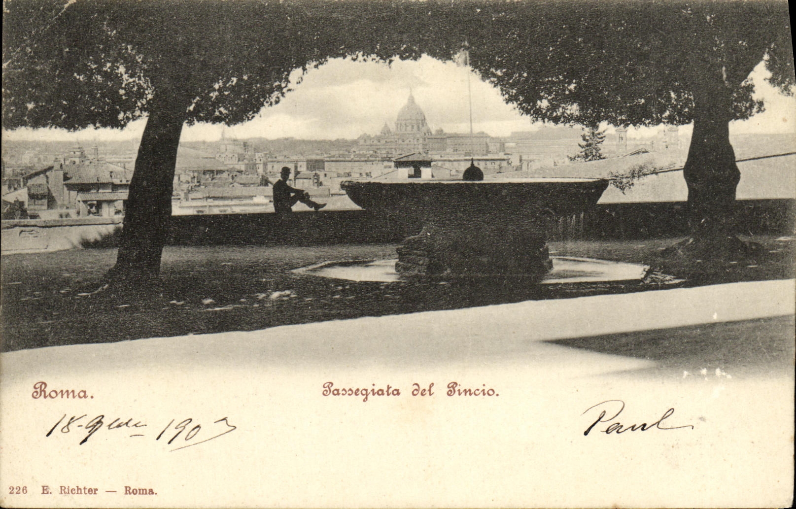 POSTAL Passegiata Del Pincio Roma de la VENDIMIA