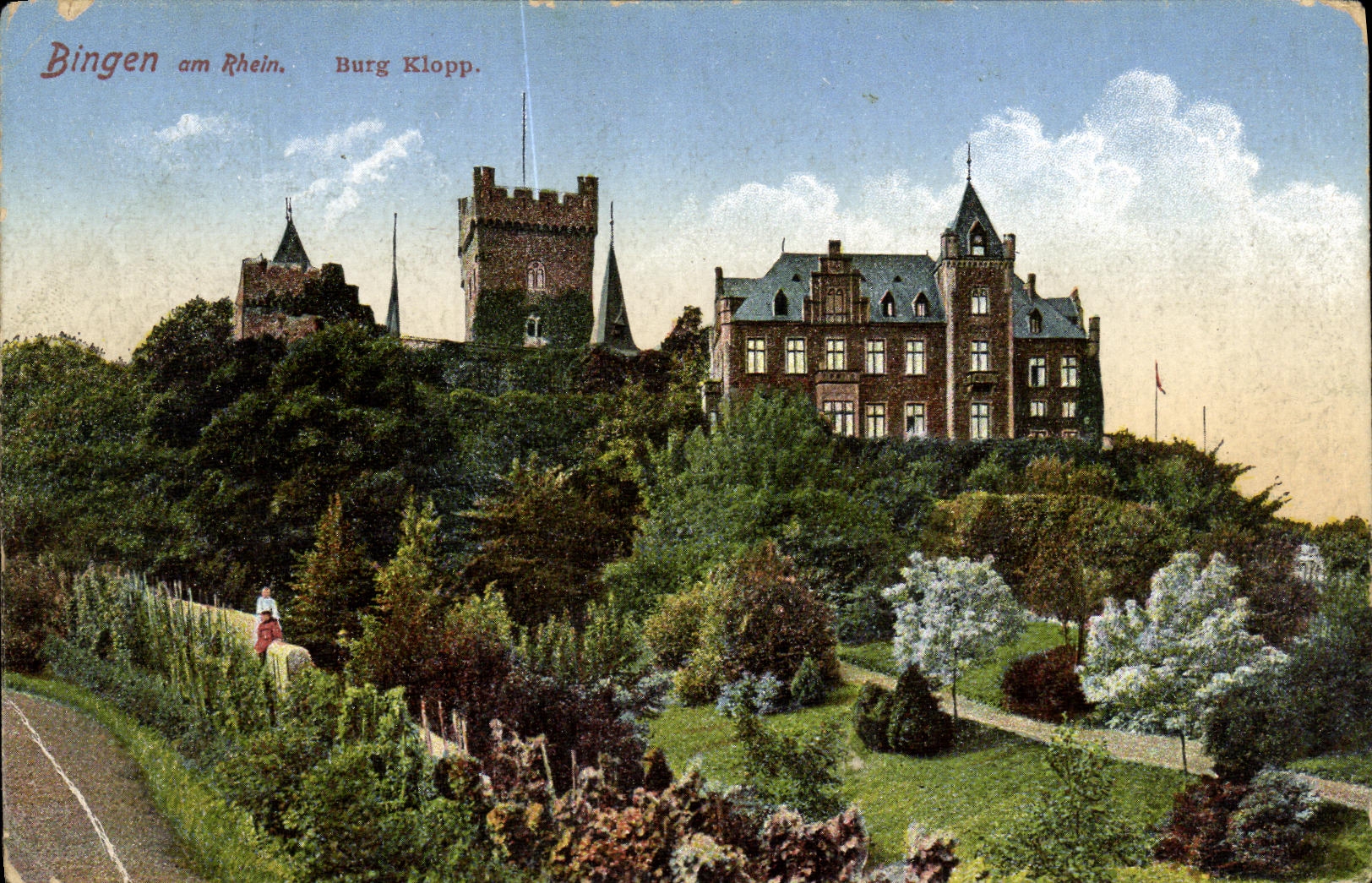VINTAGE POSTCARD Bingen Am Rhein Burg Klopp