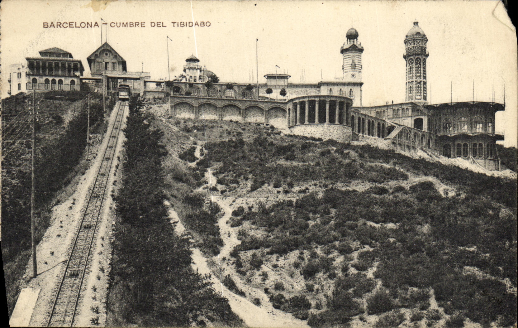 VINTAGE POSTCARD Barcelona Cumbre Del Tibidabo