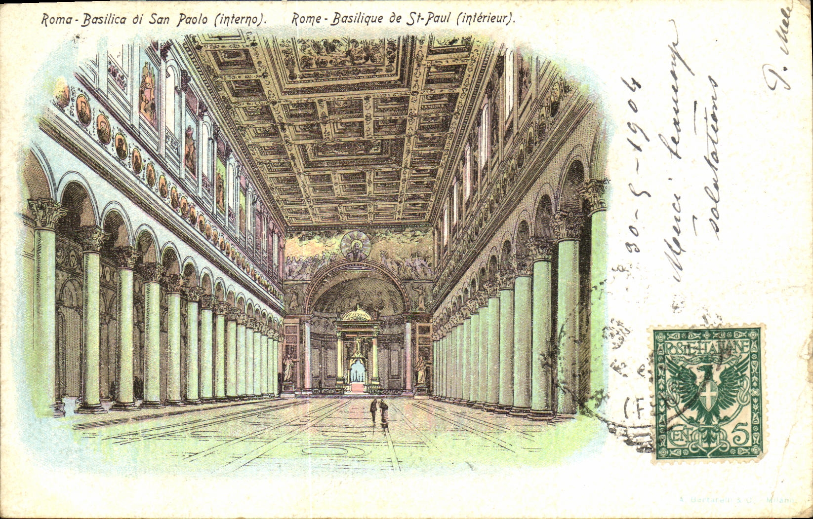 POSTAL Roma Basillica di San Pablo de la VENDIMIA