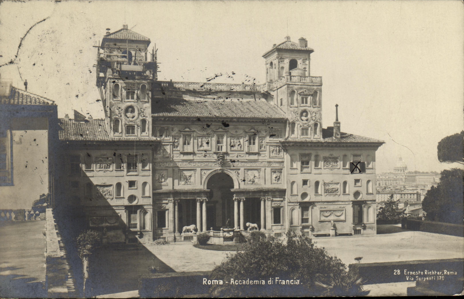 POSTAL Roma Accademia di francia de la VENDIMIA