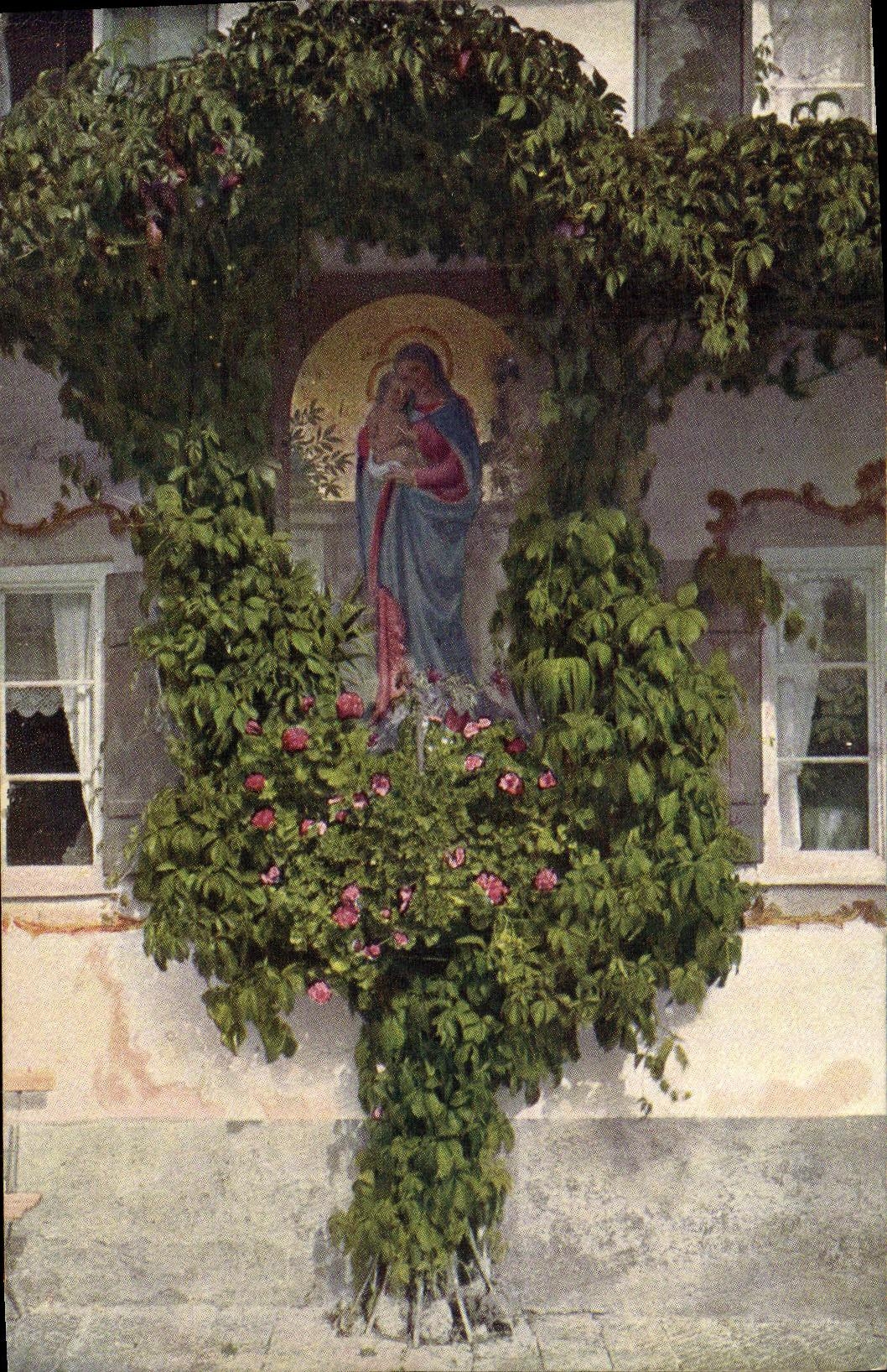 VINTAGE POSTCARD Oberammergau Marienlaube amndt Raises of Kaiphasdaratellers Rutz