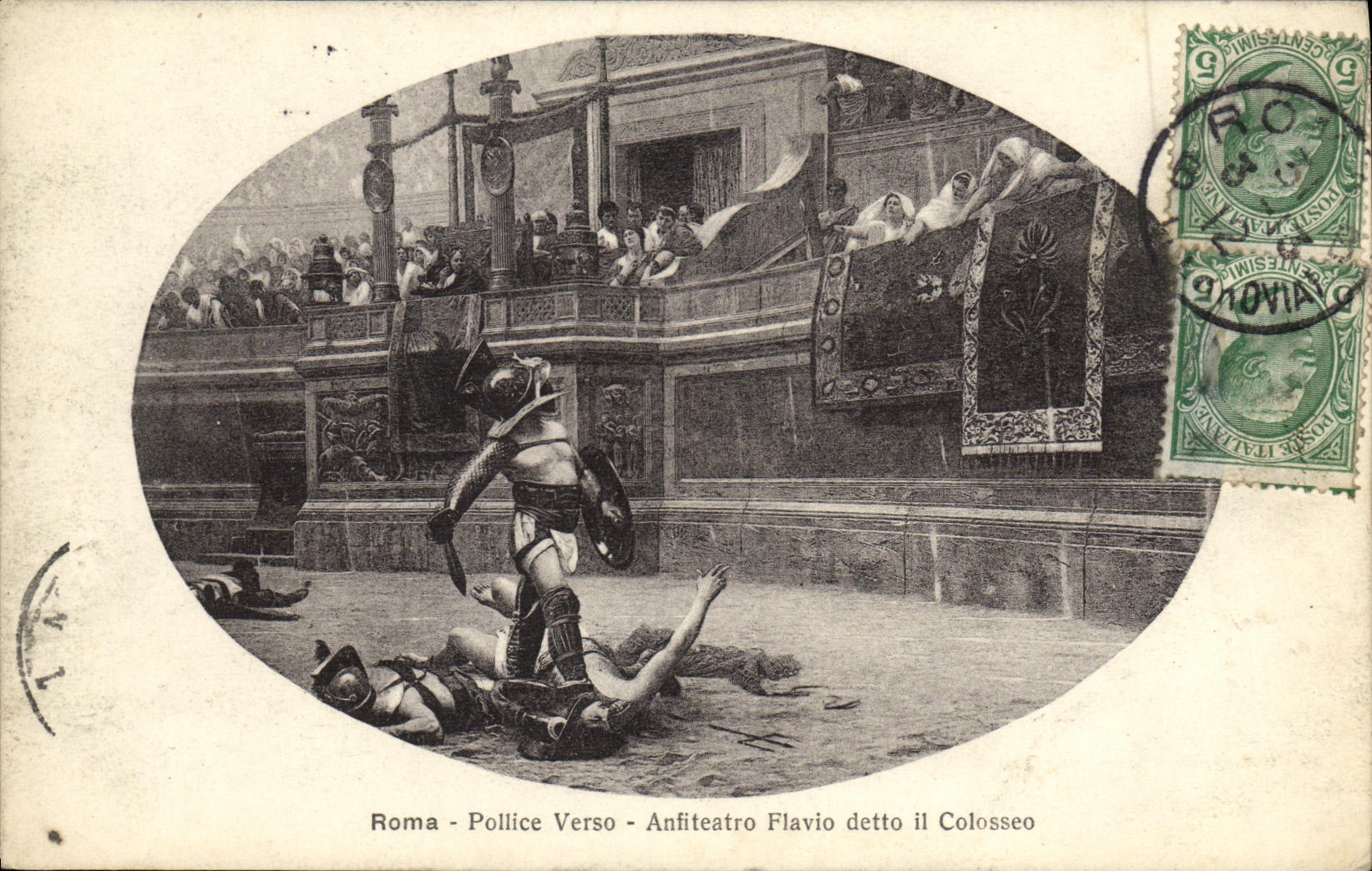 CPA Roma Pollice Verso Anfiteatro Flavio detto il Colosseo Gladiateur