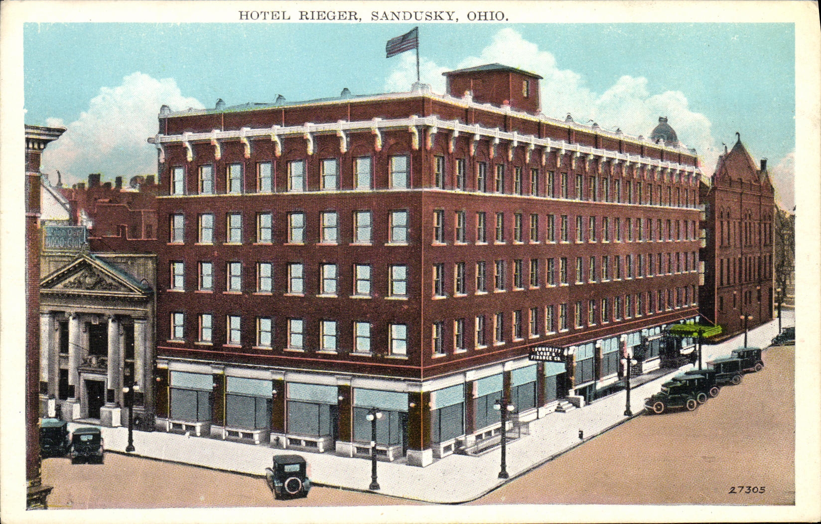 VINTAGE POSTCARD Hotel Rieger Sandusky Ohio