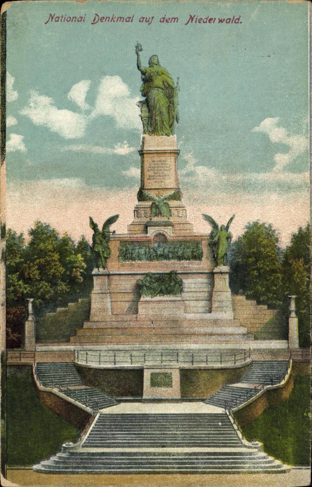 CPA Nationai Denkmal Aul Auf dem Nieden Wald