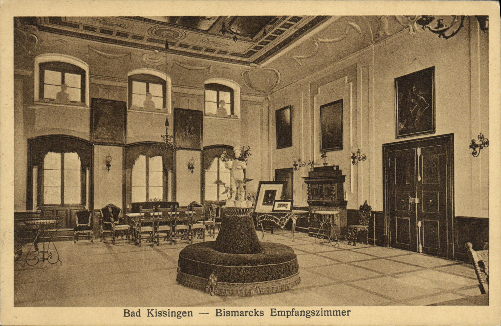 VINTAGE POSTCARD Bad kissingen Bismarcks Empfangszimmer