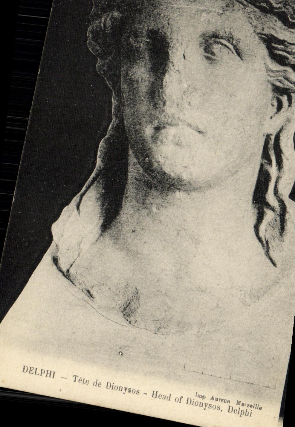 VINTAGE POSTCARD Delphi Head of Dionysos