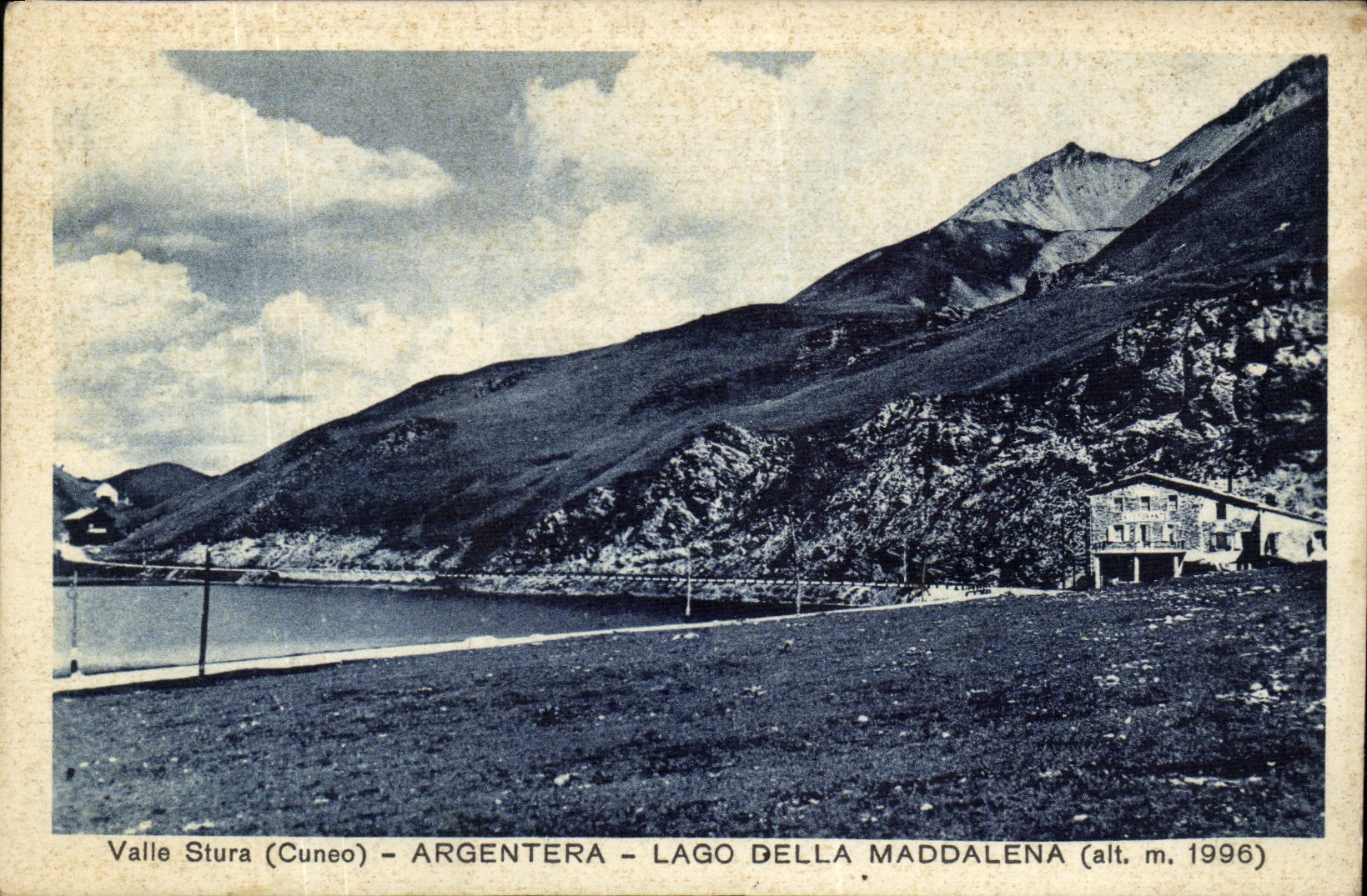 Placa de plata Lago Della Magdalena de la voluntad de Valle Stura de la POSTAL de la VENDIMIA