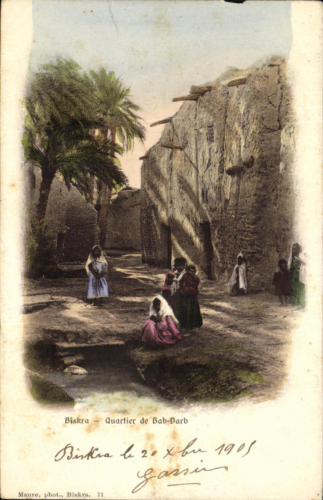 VINTAGE POSTCARD Biskra District of Bab Darb