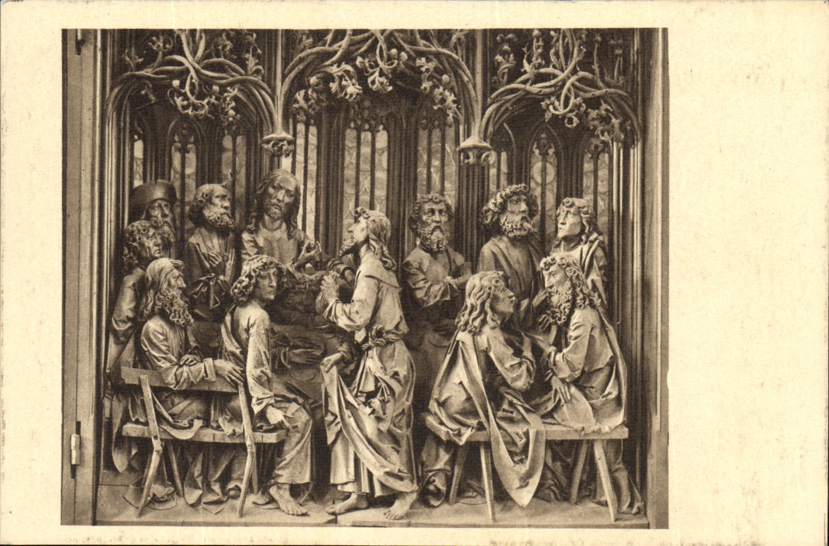 VINTAGE POSTCARD Rothenburg O T Mittelstuck vom Btutattar von Tillmann Reimenschider