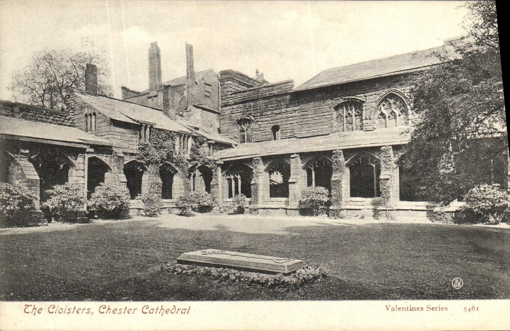 POSTAL de la VENDIMIA la catedral de Chester de los claustros