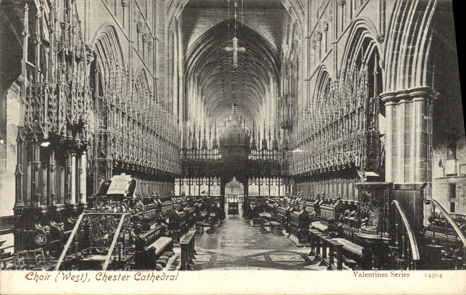 Catedral de Chester del coro de la POSTAL de la VENDIMIA