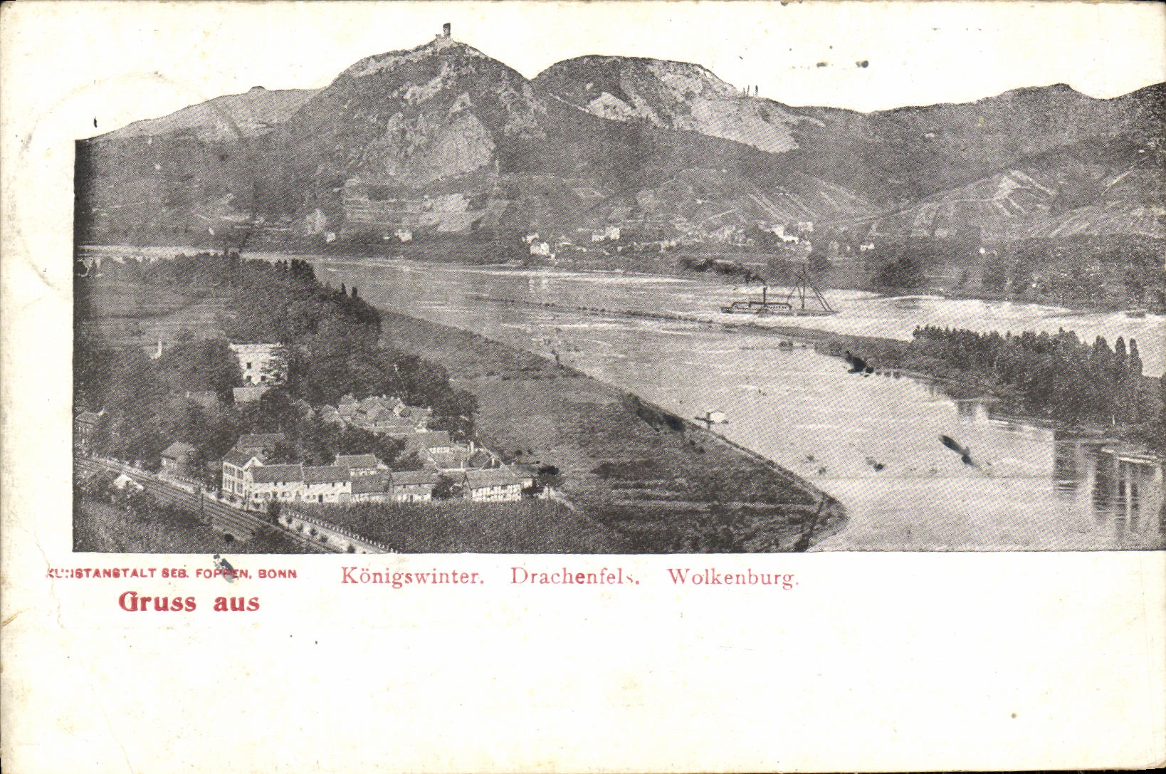 VINTAGE POSTCARD Konigswinter Drachenfels Wolkenburg