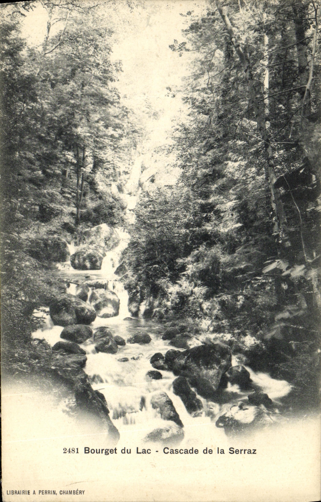 VINTAGE POSTCARD Le Bourget of lake Cascades of Serraz