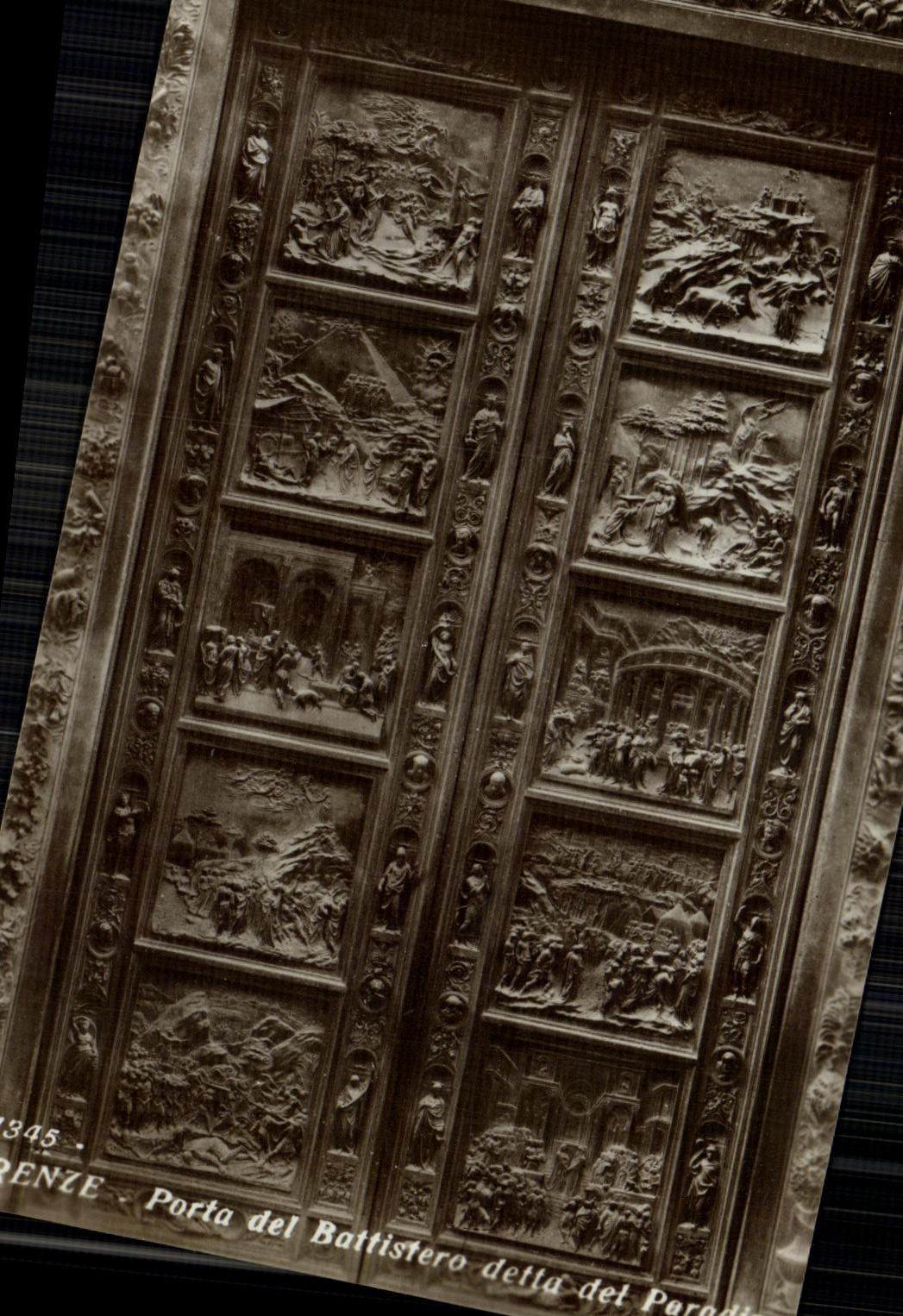 La POSTAL Firenze de la VENDIMIA llevo el detta del Paradiso del battistero del cdel