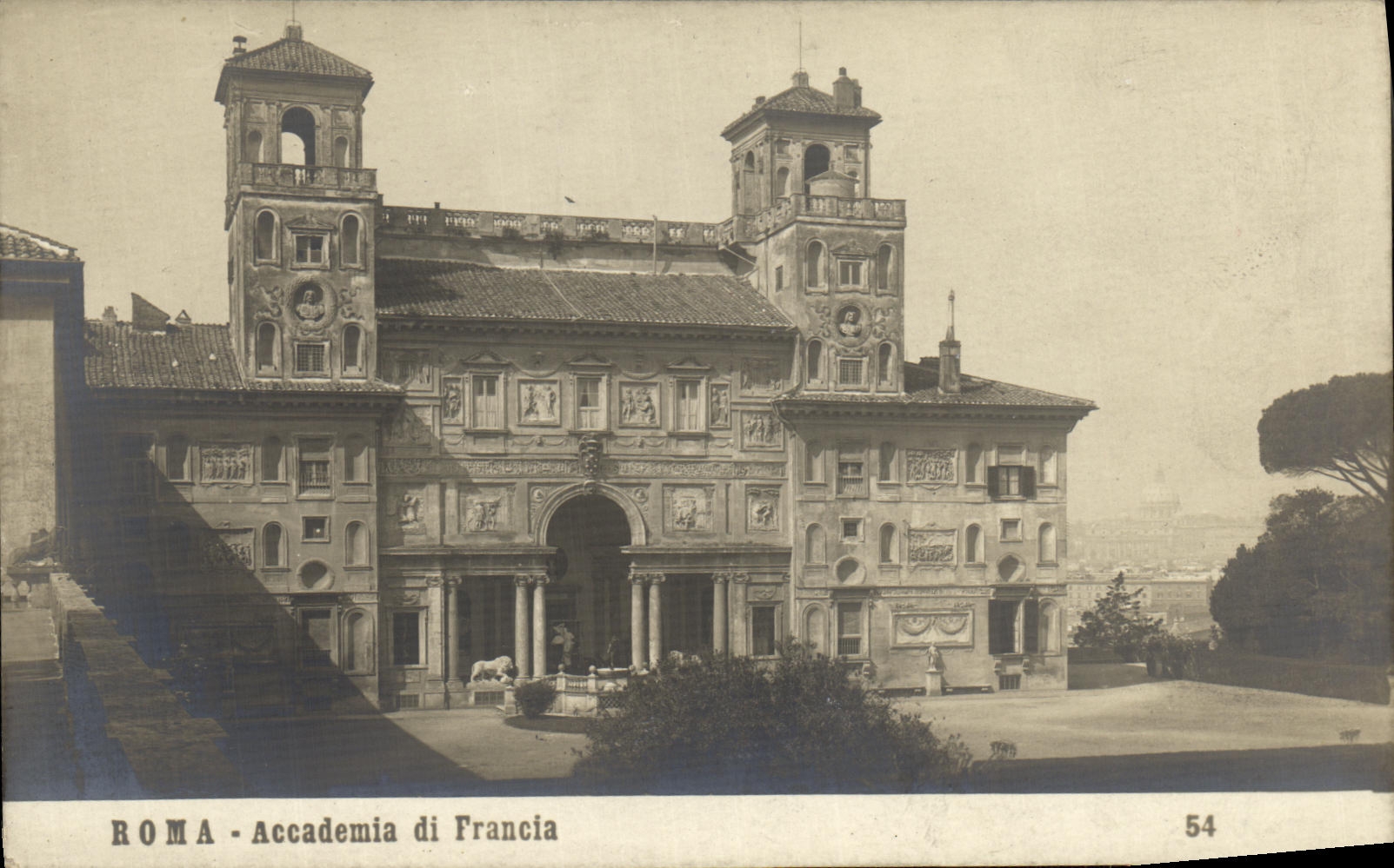 POSTAL Roma Accademia de Francia de la VENDIMIA