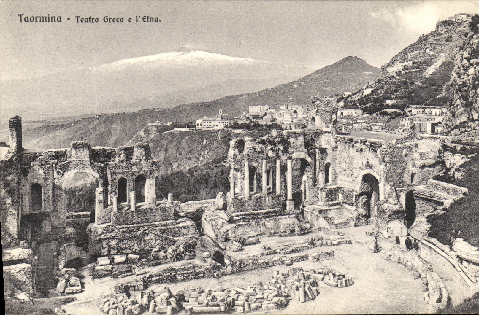 POSTAL Taormina Teatro Greco E L el Etna de la VENDIMIA