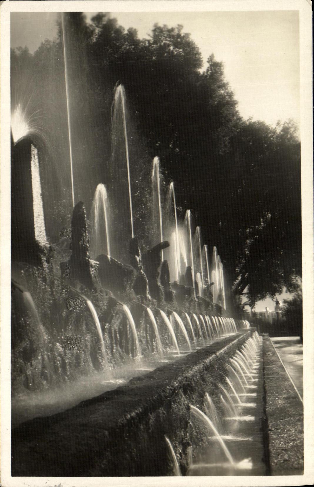 VINTAGE POSTCARD Tivoli delle Villa D Este Viale cento fontane