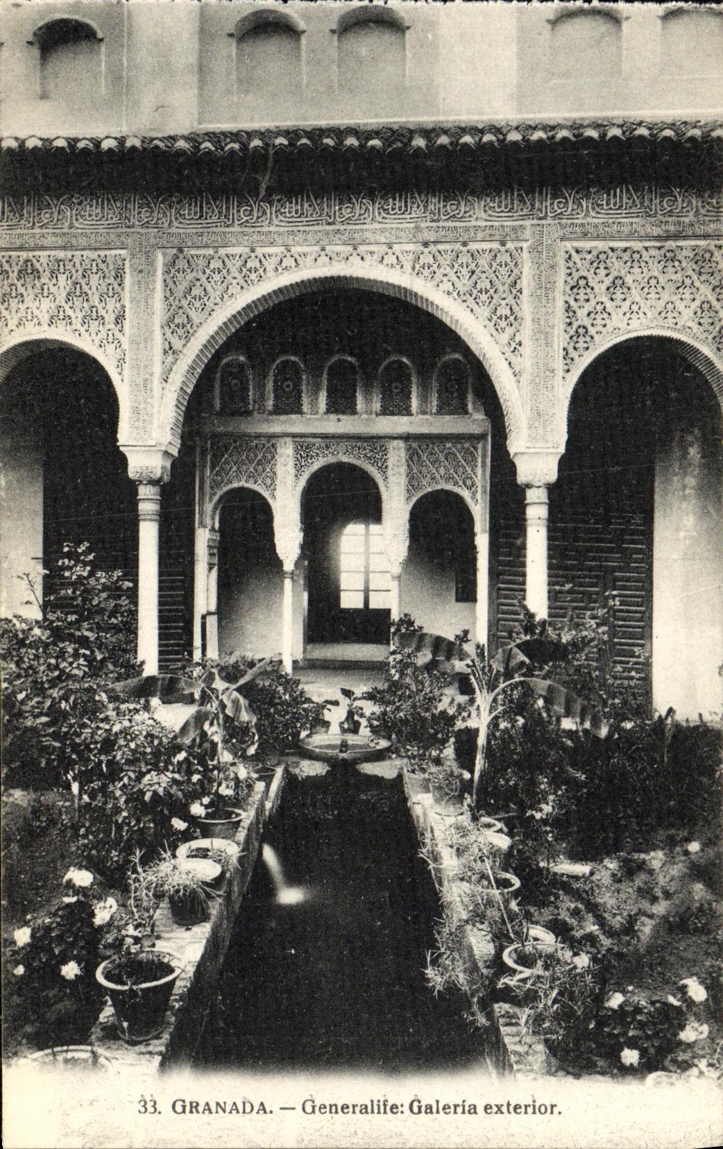 CPA Granada Generalife Galeria exterior