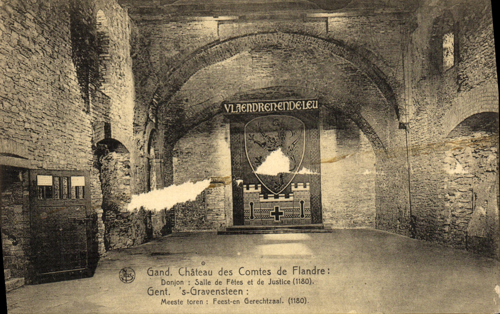 VINTAGE POSTCARD Ghent Castle of the Counts de Flandre Keep Village hall and justice