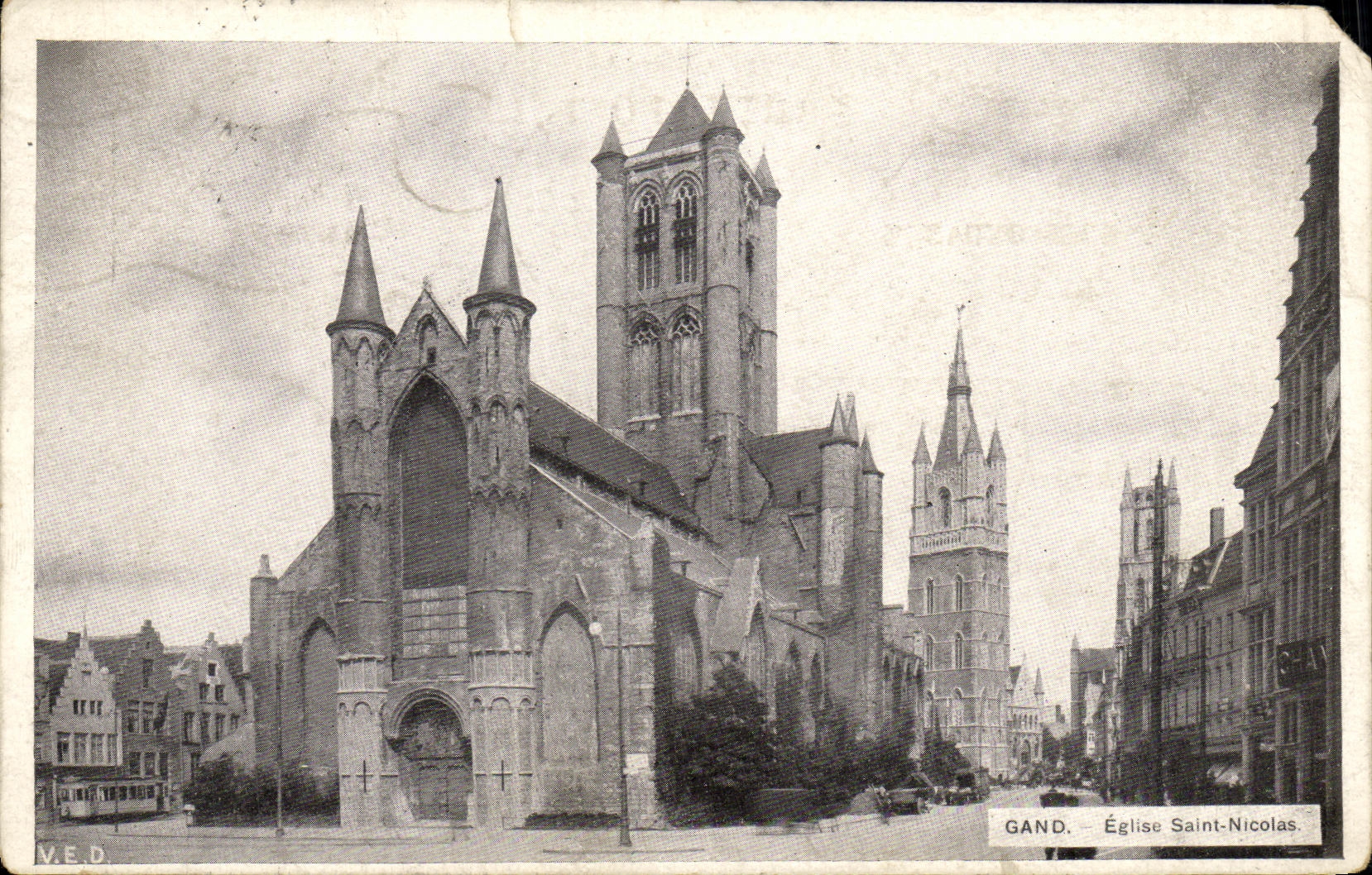 VINTAGE POSTCARD Ghent Church Saint Nicolas