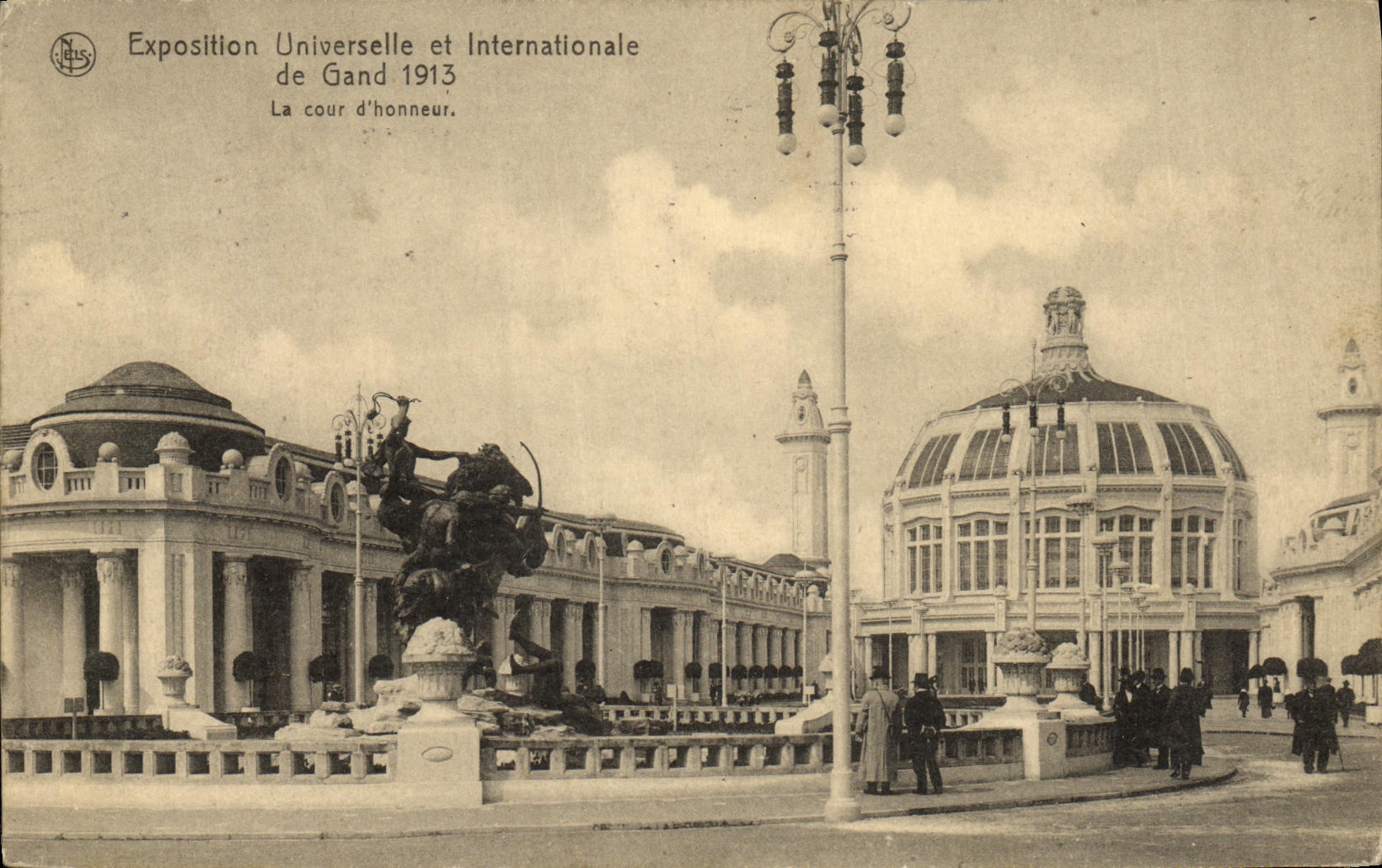 Feria de mundo de la POSTAL de la VENDIMIA e International de Gante 1913 el honor de la corte D