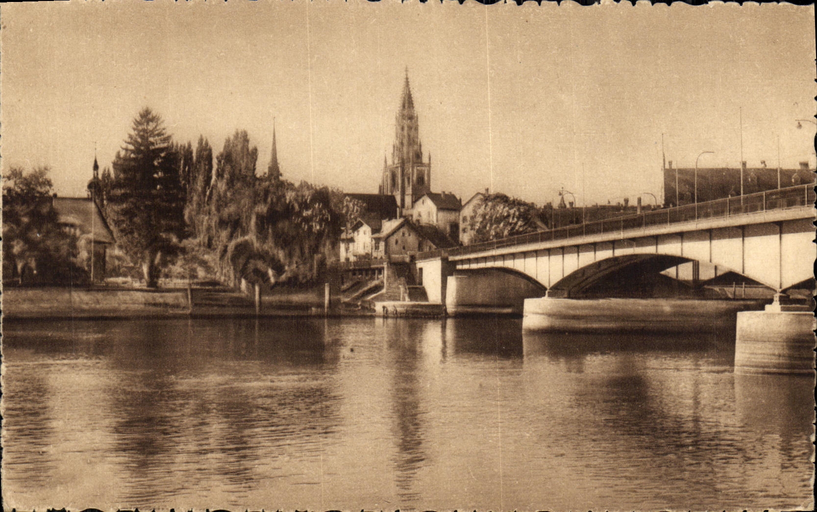 VINTAGE POSTCARD Constancy Bridge of the Rhine