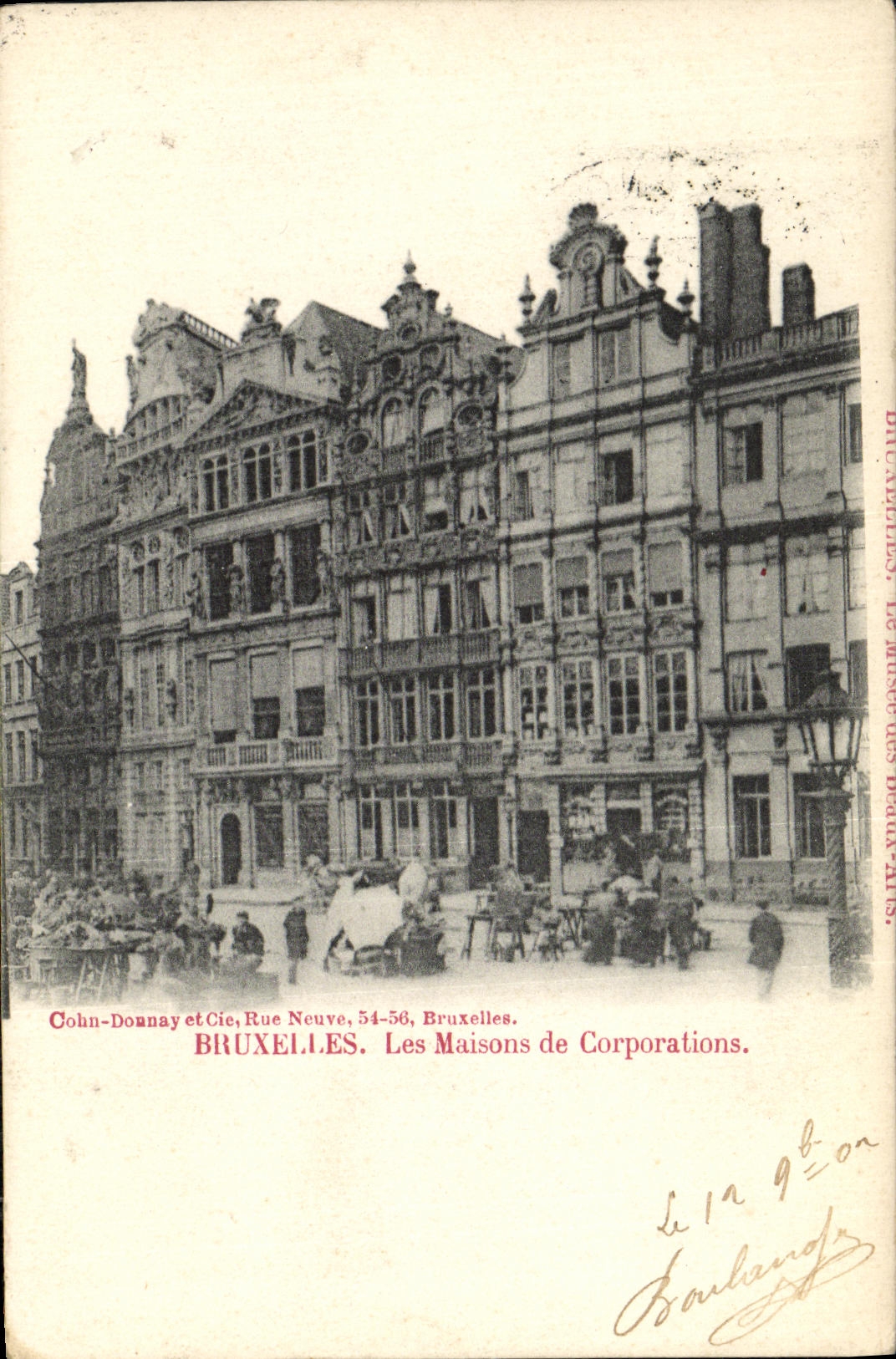 Casas de Bruselas de la POSTAL de la VENDIMIA de corporaciones