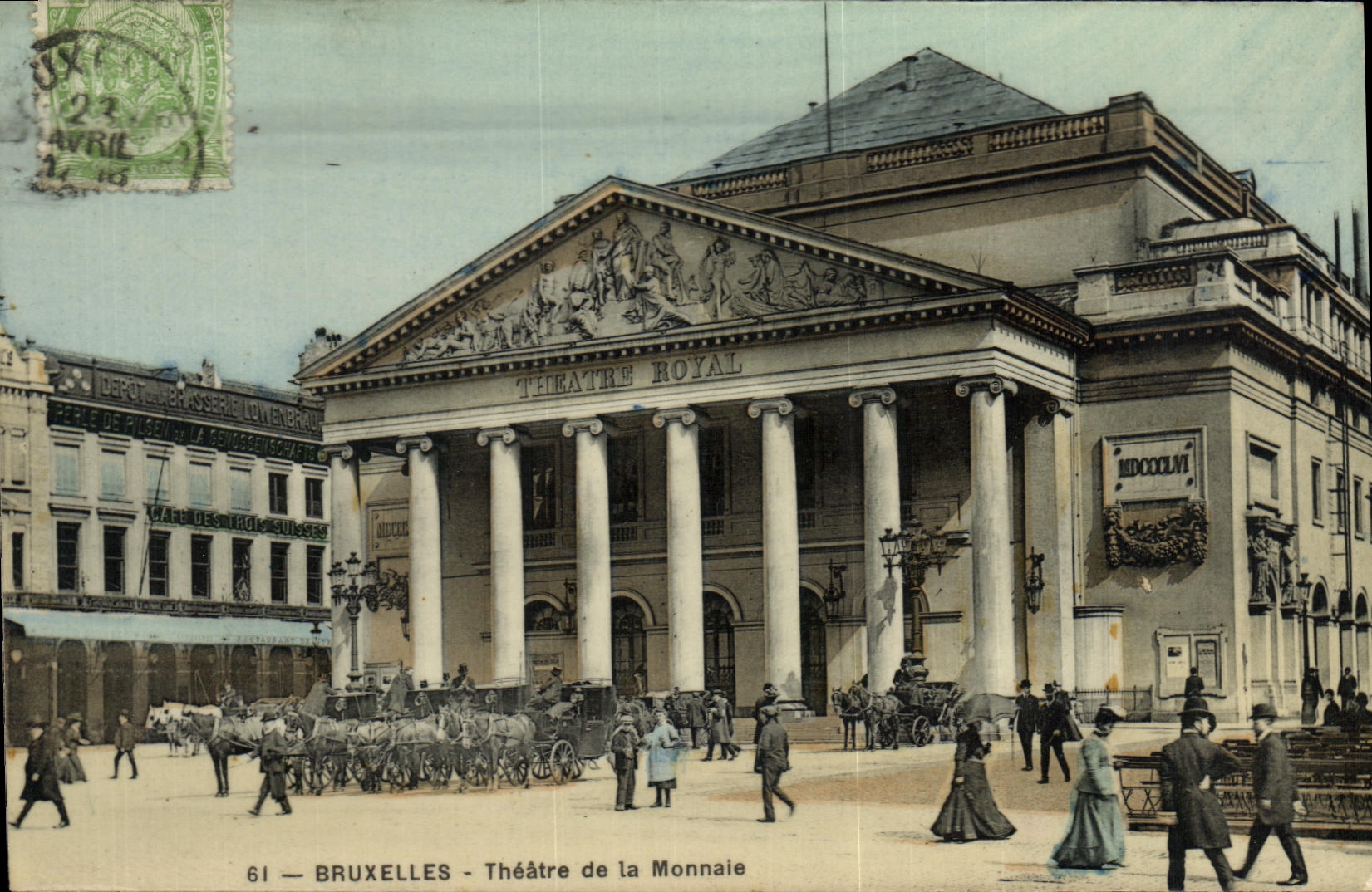 Teatro de Bruselas de la POSTAL de la VENDIMIA de Monnale