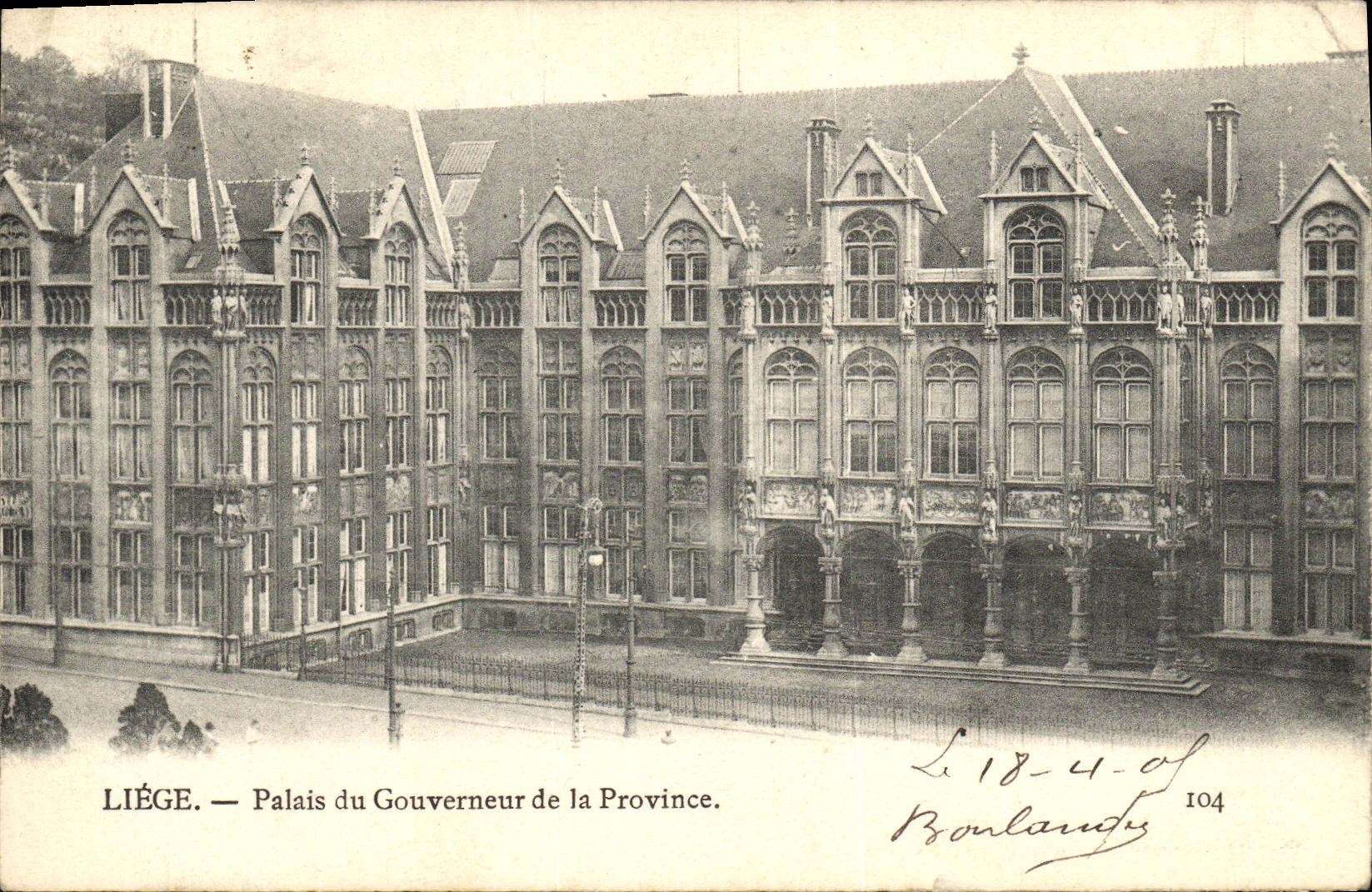 VINTAGE POSTCARD Liege Palate of the Governor of the Province