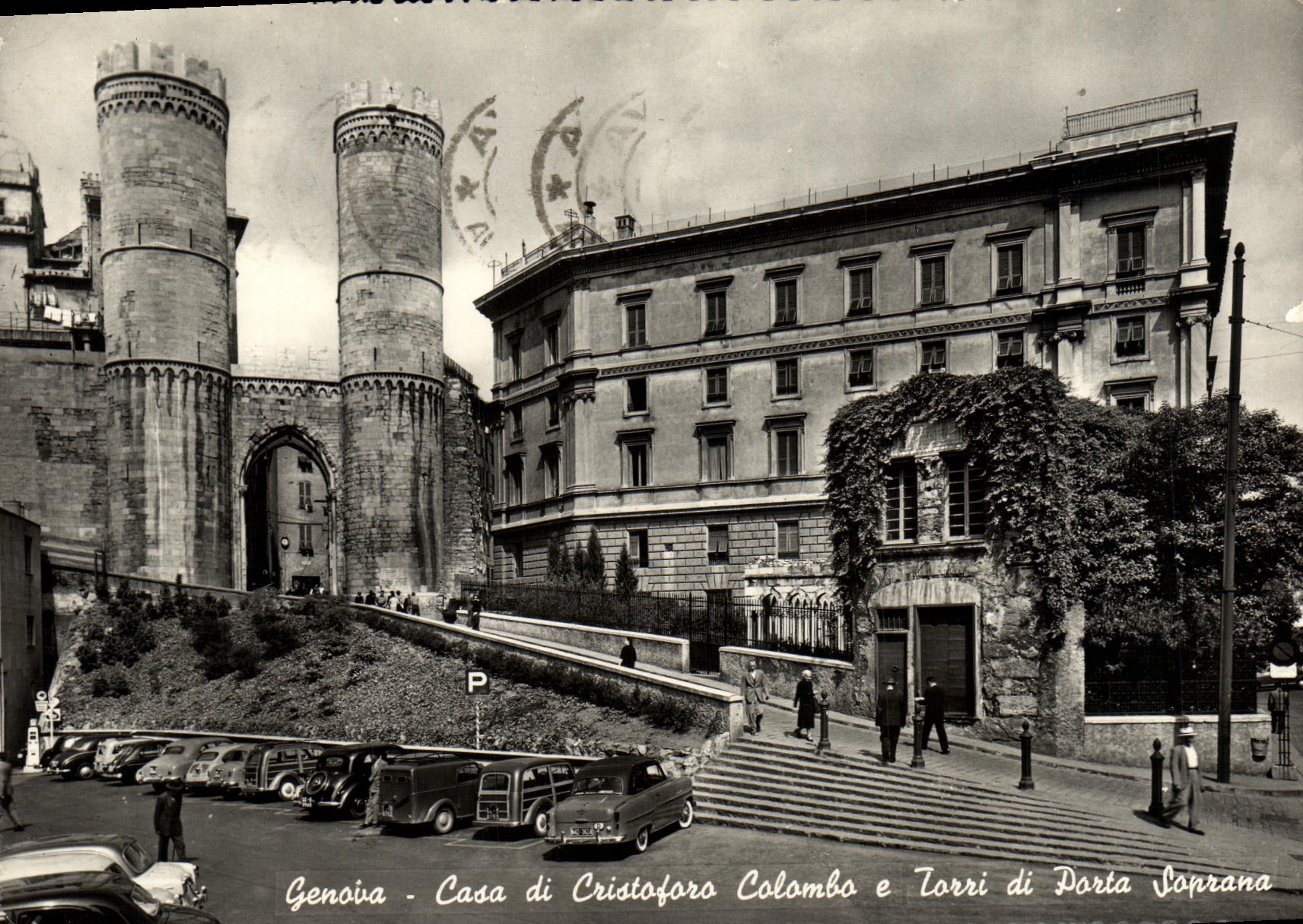 POSTAL MODERNA Genova puso los di Cristoforo Colombo E Torri di Porta Soprana
