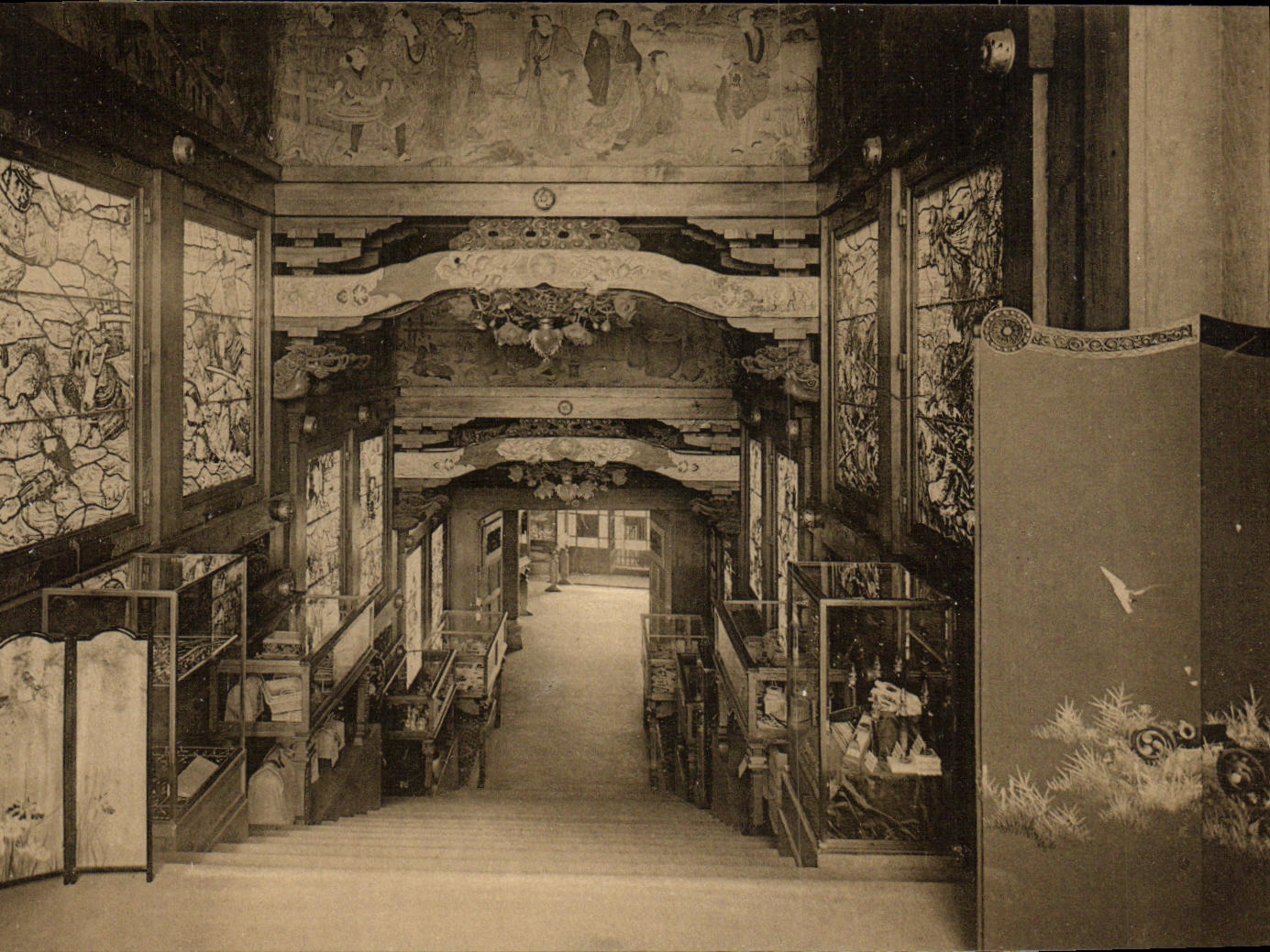 VINTAGE POSTCARD Brussels Laeken the Japanese Tower Gallery principal 1st span